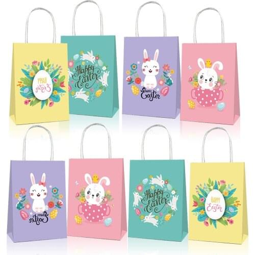 1pcs/lot Easter Bunny Egg Party Gift DIY Portable Paper Bag Festival Environmental Protection Candy Cookies Packaging Box