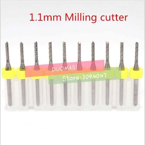 10PCS 3.175*1.1mm CNC machine Engraving Edge Cutter,solid carbide PCB End Mill,PCB corn milling cutter,Mini Milling cutter bit