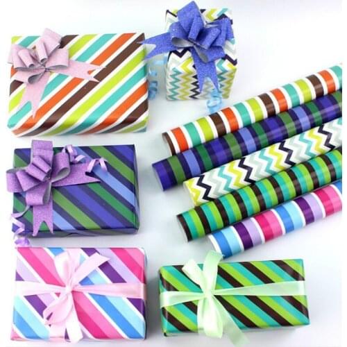 70*50cm Dot Stripe Series New Year Christmas Gift Wrapping Paper DIY Decoration Materials 18Ppc/lot