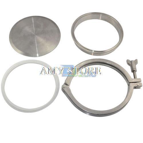 8" End Cap +8"Weld on Ferrule +8"Tri-clamp +8"PTFE Gasket Sanitary SUS SS304 Set