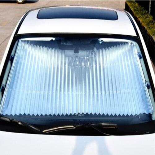 Car Windshield Sunshade Curtain Retractable And Foldable Cover Reflective Aluminum Film Sunscreen Anti-Ultraviolet Car Sun Visor