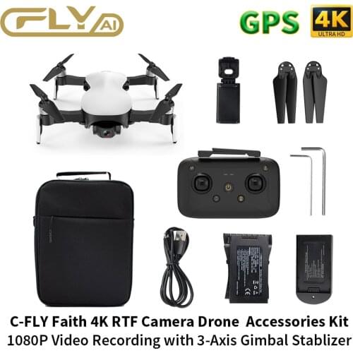 C-FLY Faith Intelligent Drone Quadcopter RC Drone 4K GPS with Professional Camera HD Video 1-3KM FPV 3-Axis Gimbal 35Min Flight