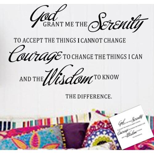 Quote God Grant Me The Serenity Prayer Bible Art Vinyl Wall Stickers Home Decal