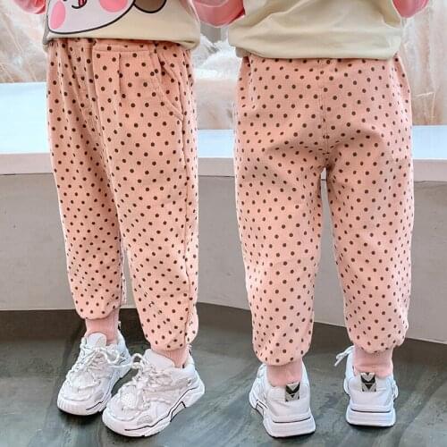 Vintage Baby Spring Autumn Loose Pants For Boys Girls Children Kids Polka Dot Trousers Clothing High Quality Teenagers 2021