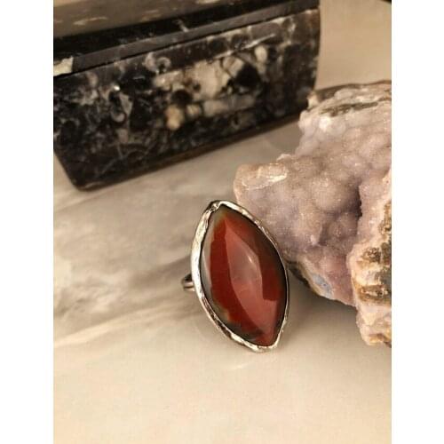 Dr Stone Natural Stone Women 'S Agate Stone adjustable Ring AHL22 439391181