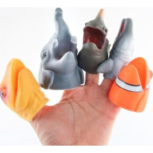 Marine Wildlife Finger Animal Figure Collectible Toys Animal Cognition Action Figures Kids Plastic Cement Toys