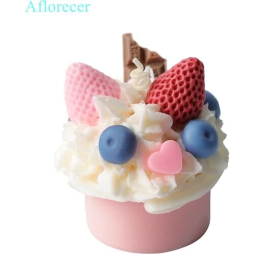 DIY Candle Mold Set Cake Decorating Decoration Simulation Fruit Scented Candle Silicone Mold Handmade Aroma Gypsum Mold