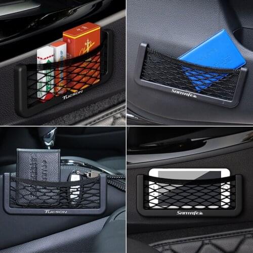 Car Storage Net Bag Auto Rear Net Trunk Seat Storage Bag Mesh for Hyundai Tucson Santa Fe Car Accessories