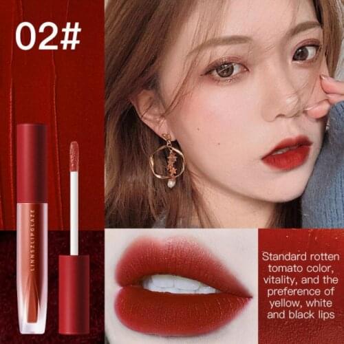LINNSZ Perfect Red Lipstick Velvet Soft Mist Makeup Long Lasting Lip Glaze Lip Gloss Waterproof Lip Tint Cosmetics TSLM1