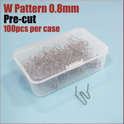 Curved w pattern hot staples 0.8mm pre cut hot stapler plastic repair bumper plastic welding wire car bumper fender plastic weld
