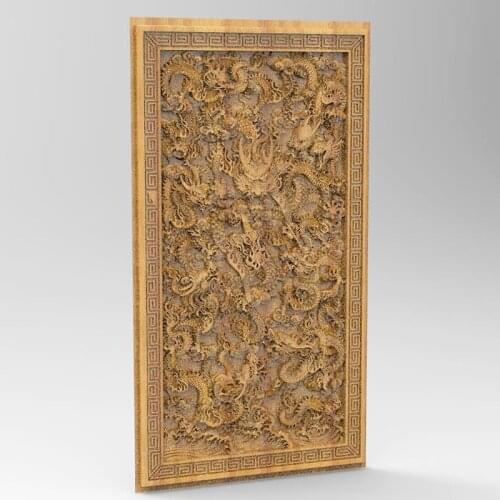 Exquisite Dragon 3D model relief for cnc engraving carving artcam 3d relief model in STL file format