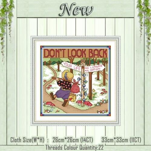 Don't turn back girl cartoon diy painting counted print on the canvas DMC 11CT 14CT kits Cross Stitch embroidery needlework Sets