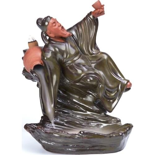 Creative back Li liquor drunk ceramic incense burners, incense sandalwood towers high mountain and flowing water of the incense