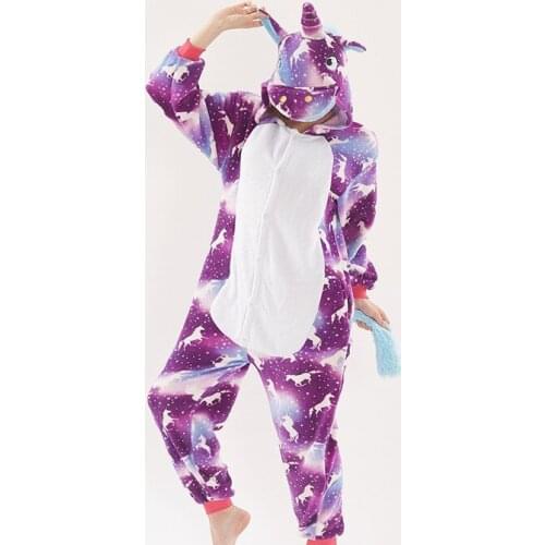 2019 New Pegasus Onesie Wholesale Animal Kigurumi Unicorn onesies Adult Unisex Women Hooded Sleepwear Adult Winter Flannel