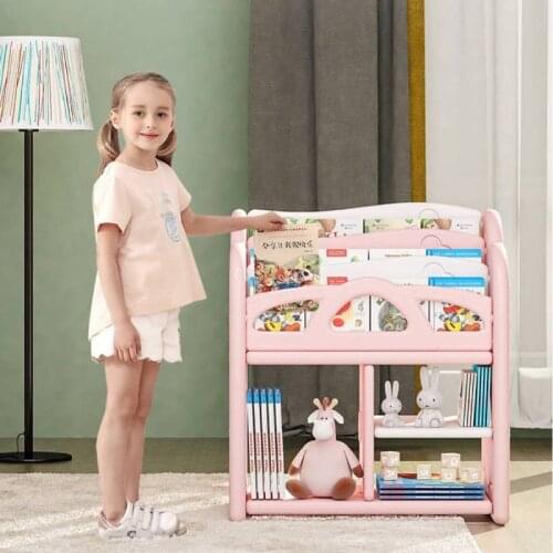 Книжные шкафы Muebles Children Bookshelf Shelf Floor Baby Picture Book Shelves Family Storage Multi-functional Simple Bookcase