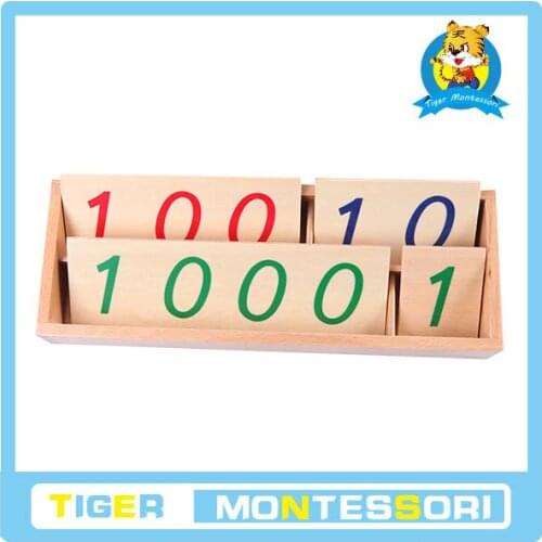 Montessori mathematics Small Wooden Number Cards With Box (1-1000) toy