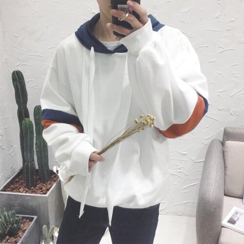 Japanese-Style Mens Hooded All-match Fashion Korean-Style Loose Color Matching Mens Spring and Autumn Fashion Jacket