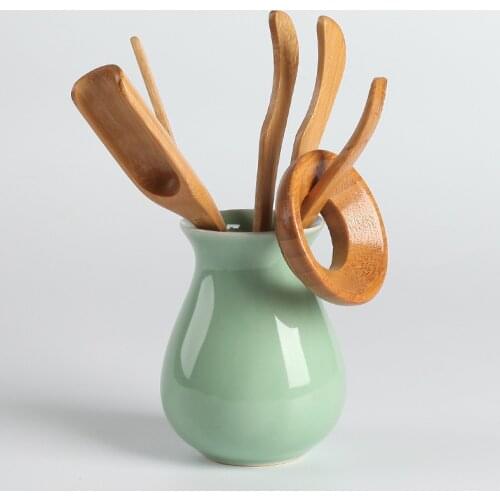 New Wooden Tea Ceremony Utensils Set Bamboo Teaspoons Tea Needle Tea Tweezers Clip Strainer Tong Tube Kitchen Teaware Tools