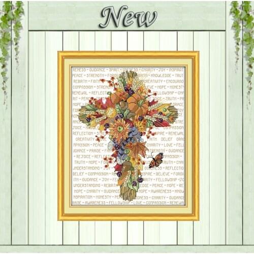 Cross flower butterfly diy decor paintings counted printed on canvas DMC 14CT 11CT Cross Stitch Needlework Sets Embroidery kits