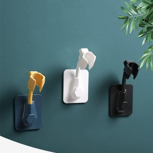 High Quality 360 Degrees Rotatable Shower Head Holder Adhesive Drill Free Wall Abs Shower Holder Wall Mounted Hand Shower Holder