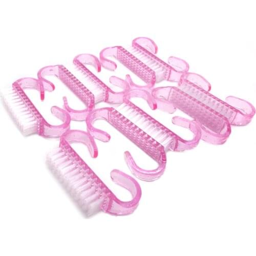 New 20pcs Nail Brush Cleaning Remove Pink Dust Powder Plastic Cleaner Silicon Acrylic UV Gel Nails Art Manicure Care Accessory
