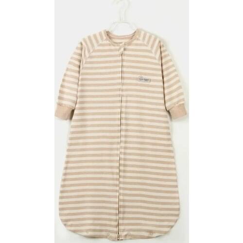 Newborn Baby Summer Air-conditioned Room Home One-piece Pajamas Children SacksSleepsack Simple Striped Pattern Universal Nightgo