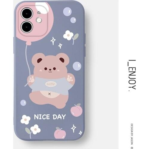 Official Original Soft Silicone Case for Apple iPhone 11 12 13 Pro MAX SE 2020 XR XS X 6 6s 7 8 Plus Shockproof Cute Phone Cover