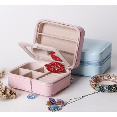 Portable Jewelry Box Leather Storage Organizer Jewelry Holder Packaging Display Travel Jewelry Case Gift Boxes for Women
