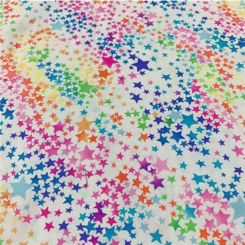 Plain Weave Cotton Rainbow Star Fabric Sewing Material Quilting Patchwork Needlework DIY Handmade Cloth Dress mask Baby skirt