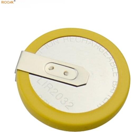 RIOOAK 10/30/50/100pcs Rechargeable LIR2032 Battery 3.6V For BMW Smart Key Fob Battery Remote Car Key Shell Cover Case Battery