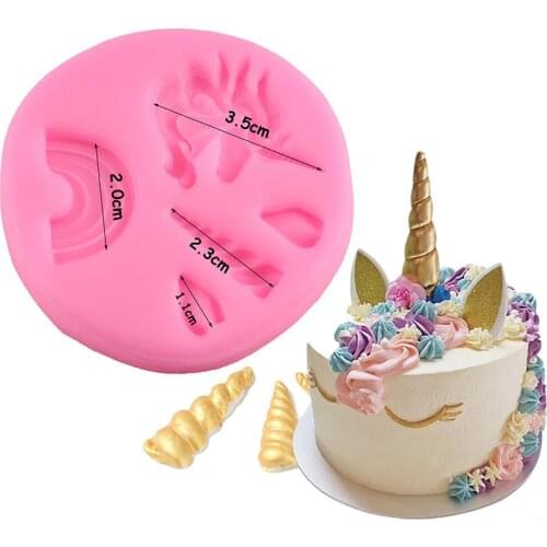 Unicornio Cake Silicone Mold Unicorn Baby Party Birthday Cake Decorating Fondant Molds Rainbow Candy Chocolate Gumpaste Moulds