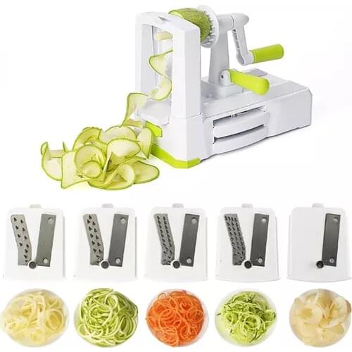 Vegetable Spiralizer Carrot Cutter Hand Held 5 Blade Spiral Slicer Noodle Pasta Maker Kitchen Accessories
