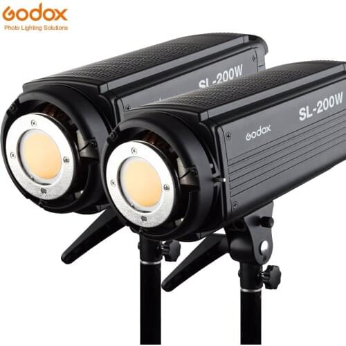 2x Godox SL-200W 200Ws 5600K Studio LED Continuous Photo Video Light Lamp w/ Remote