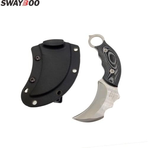 Swayboo outdoor Karambit knife Hunting Knives Camping Tool Survival Tactical Knife Stainless steel scorpion claw knife sheath