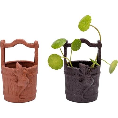 Creative Personality Bucket Purple Sand Tea Can Raise Handmade Small Flower Decoration Hydroponic Flower Mini Ornaments