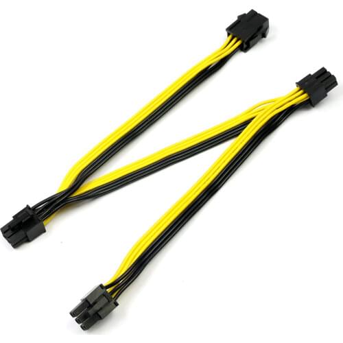 PCI-E PCIe 6Pin Female to 3 6P Male PCI Express Extension Cable Power Supply 20cm for Graphics Video Card Adapter Miner