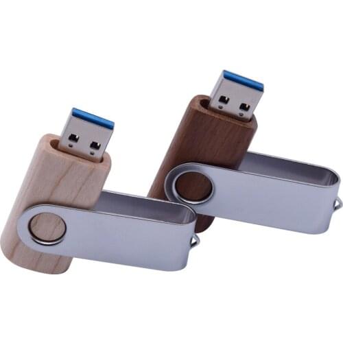 USB 3.0 Wooden USB Flash Drive 3.0 Silver Clip Pen Drive 8gb 16gb 32gb 64gb High Speed Pendrive Flashdrive Custom Logo Gifts