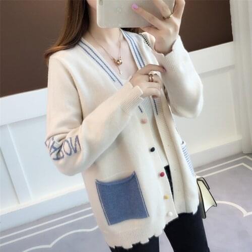 Women Knitted Sweater Coat Loose Cardigan Sweater Long Sleeve Pocket Coats Plus Size