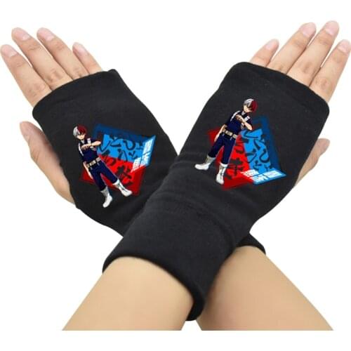 1 Pair Anime My Hero Academia Finger Cotton Knitting Wrist Gloves Mitten Lovers Anime Accessories Cosplay Figure Toy