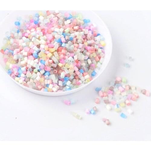 20g/Pack 2*3mm Matte Tube Seed Spacer Beads tiny pendant beading glass tube beads Jewelry Making Garments Sewing