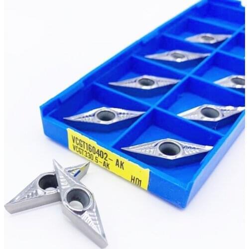 10PCS TurningTools VCGT160402/04/08-AK H01 Aluminum Cutter Blade VCGT 160408 Insert Cutting Tool Turning Tool CNC Tools