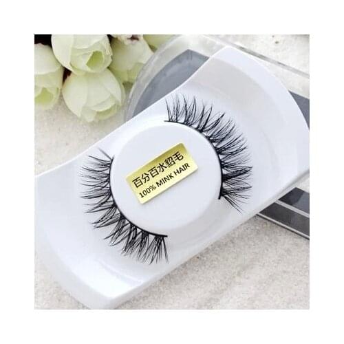 2015 New 3D Fashion Bushy Cross Natural False Eyelashes Mink hair Handmade Eye Lashes Free shipping