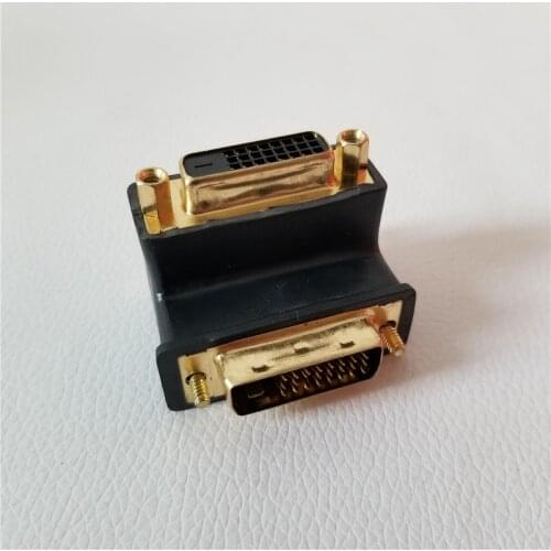 24+1Pin DVI Male to Female 90 Degree Adapter 25Pin Bending Converter Gold-Plated Connector