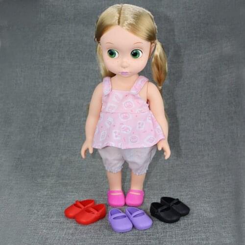 4 Pairs of Plastic Single Shoes Flats for 16 "Sharon Dolls Clothing