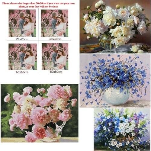 5D Diy Diamond Painting Flowers Vase Gypsophila Square Diamond Round Diamond Full Diamond Custom Cross Stitc Mosaic Home Decora