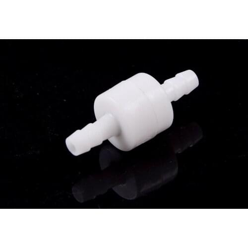 White Plastic One Way Inline Check Valve Fuel Gas Fluids Valve Liquid Water 6mm High Quality