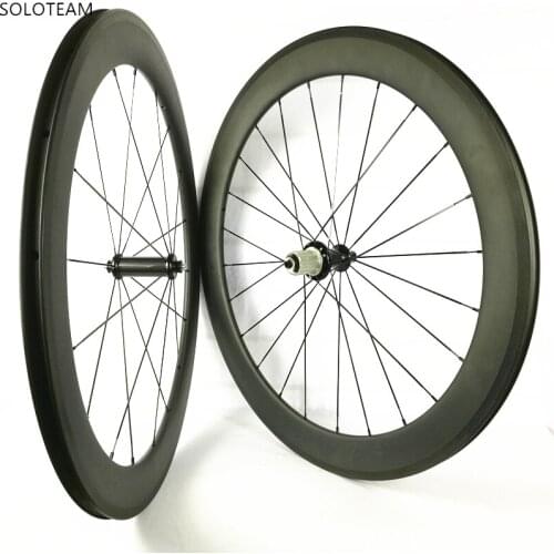 Custom logo 60mm carbon clincher tubeless compatible wheels 700C road bike carbon wheelset Novatec 271sb bicycle wheels