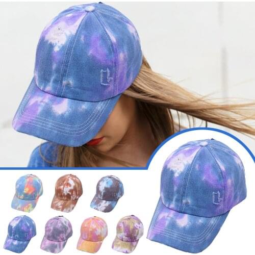Fashion Unisex Baseball Cap Tie-dyed Sun Hat Adjustable Baseball Cap Hip Hop Breathable Mesh Caps Summer Sun Hats Baseball Cap
