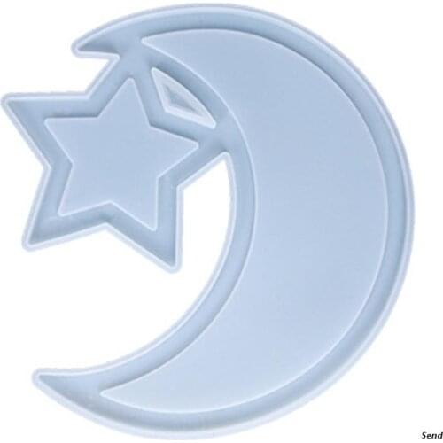 Ramadan Dessert Tray Epoxy Resin Mold Moon Star Ramadan Serving Plate Silicone Mould DIY Crafts Islam Muslim Pastry Display