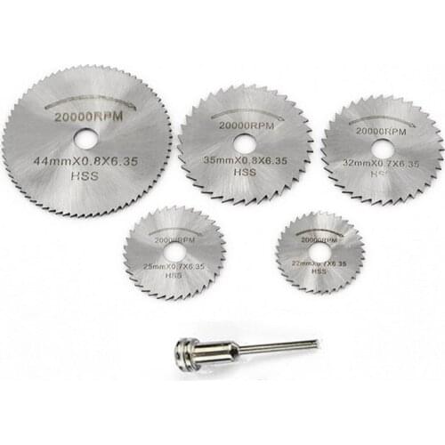 6pcs/set Mini HSS Circular Saw Blade Rotary Tool For Dremel Metal Cutter Power Tool Set Wood Cutting Discs Drill Mandrel Cutoff